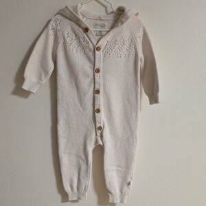 Elegant Cream Knit Kids Footie